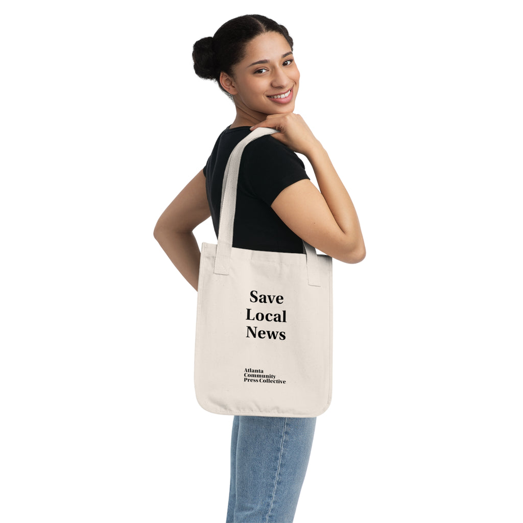 Organic Canvas Save Local News Tote Bag