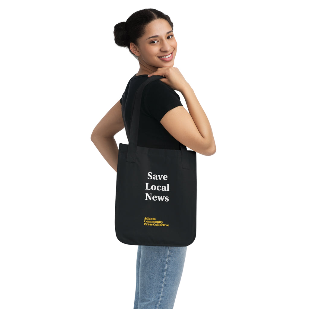 Organic Canvas Save Local News Tote Bag